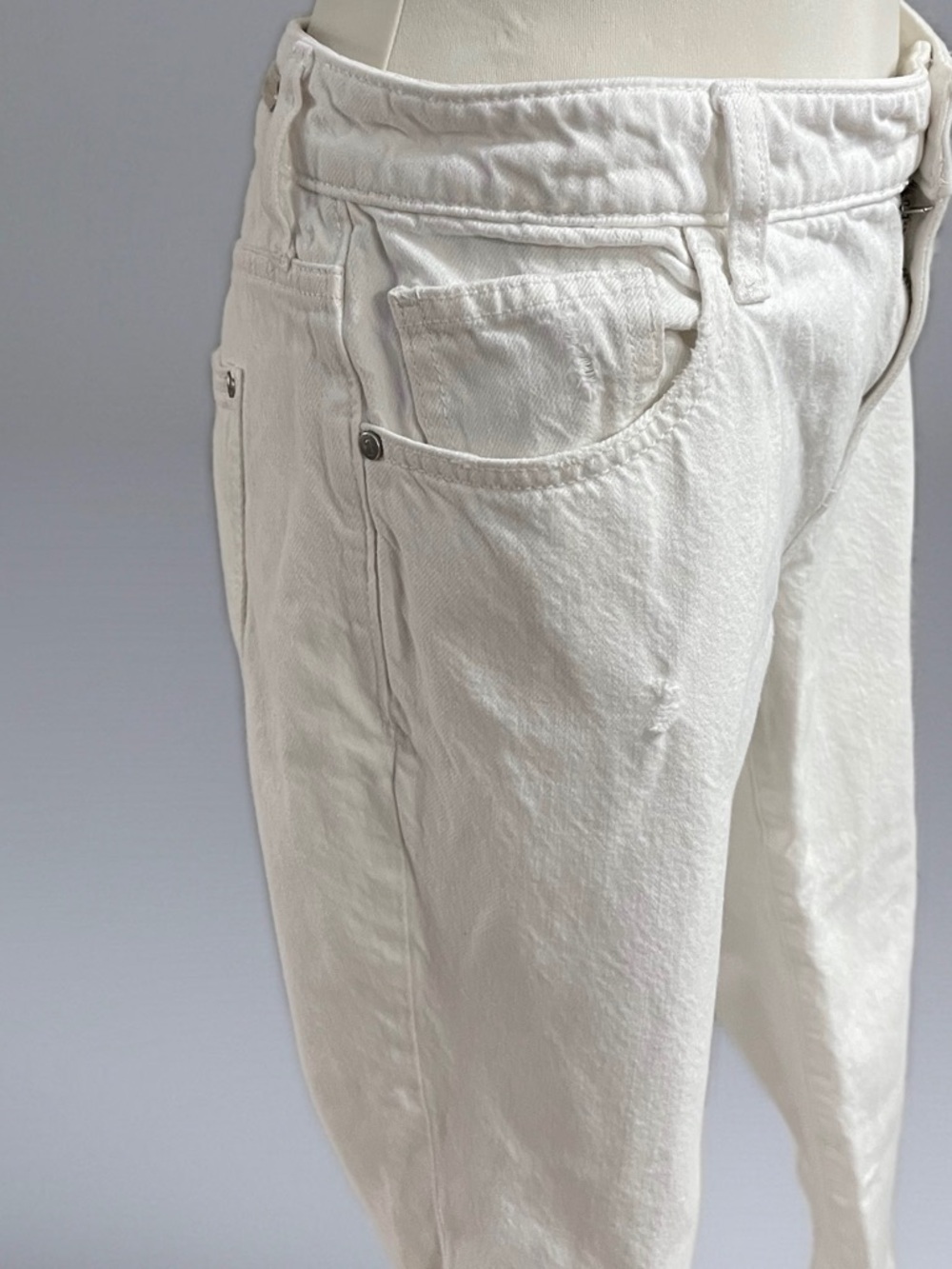 Pilcro and the Letterpress Anthropologie Hyphen White Fringe-Hem Jeans Sz 30 - Picture 5 of 14
